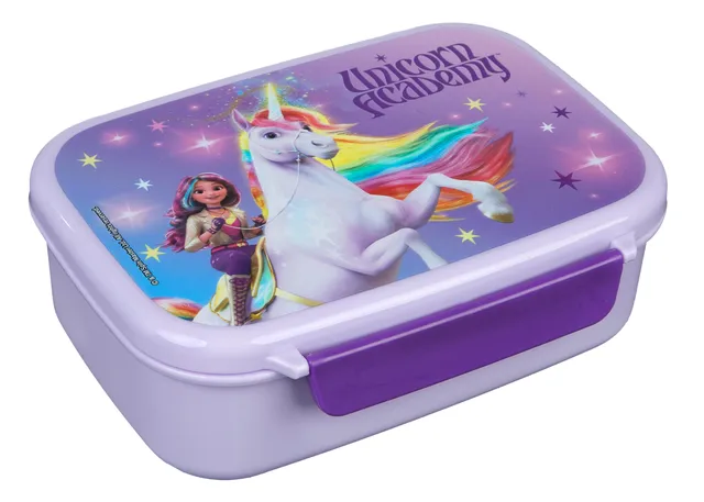 Unicorn Academy Brotdose Kinder Lila 18 cm BPA-frei Einhorn