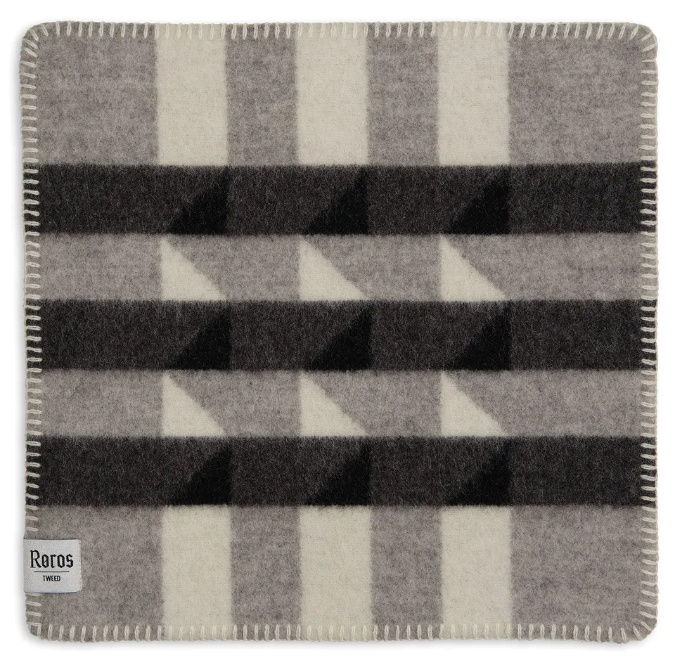 Røros Tweed Kvam Sitzunterlage 45x45 Lammwolle Greyscale