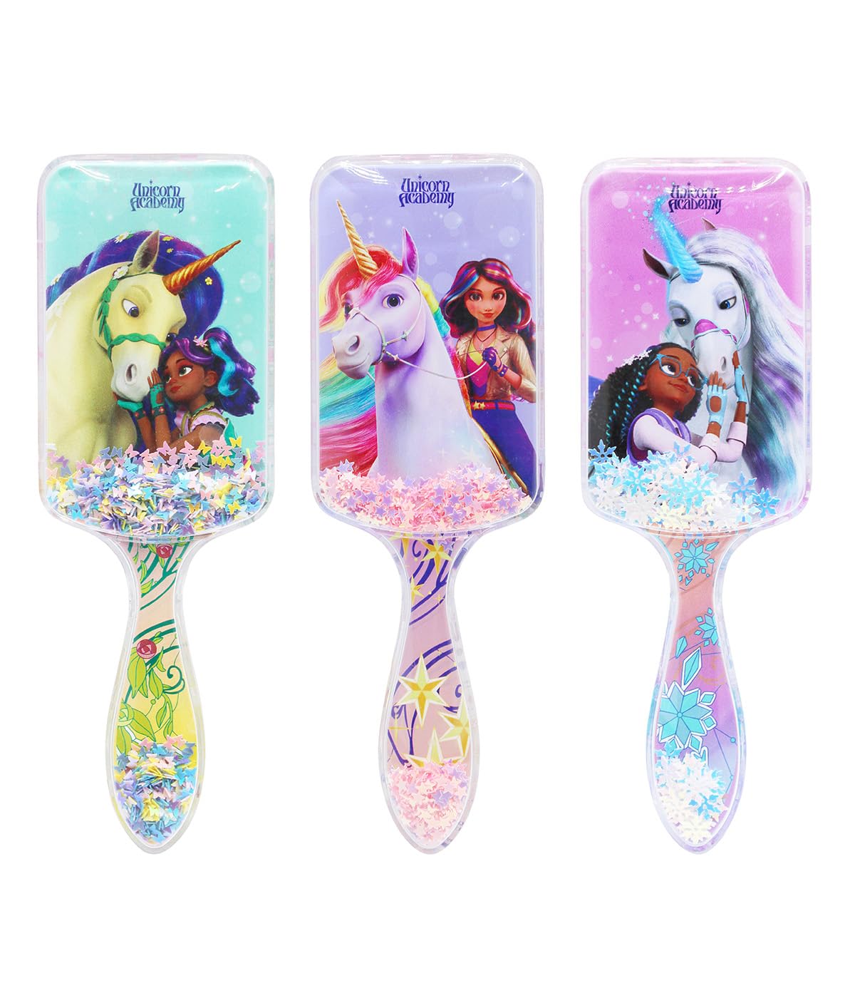 Unicorn Academy Haarbürste Glitzer 1 Stück Zufallsdesign