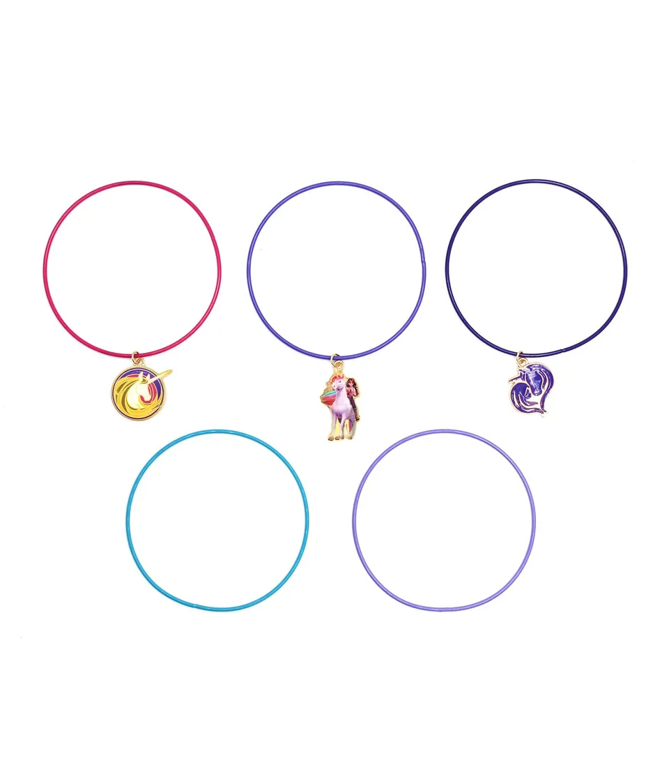 Unicorn Academy Armbänder 5er Metall mit Anhängern für Mädchen