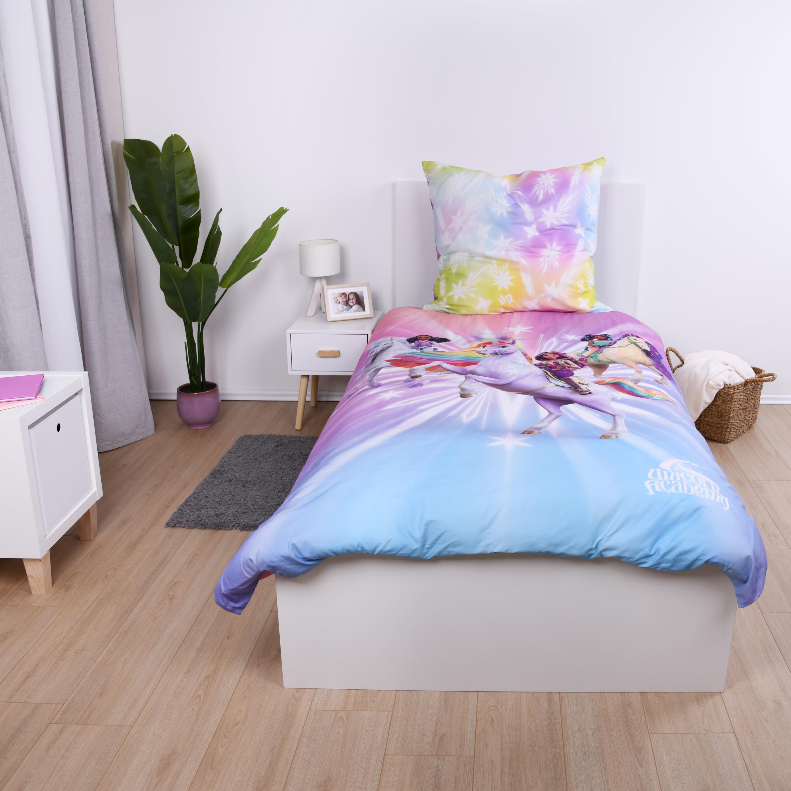 Unicorn Academy Bettwäsche 140x200 Baumwolle Wendemotiv