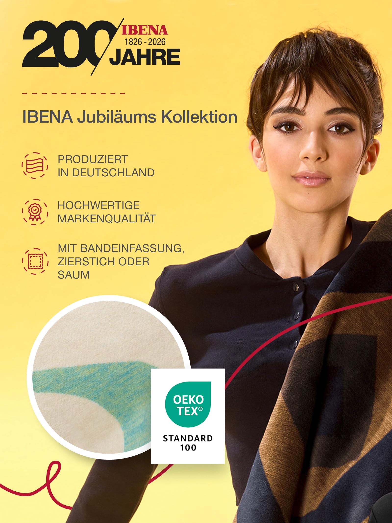 Ibena 1956 Jubiläumsdecke 150x200 cm Mehrfarbig Baumwolle