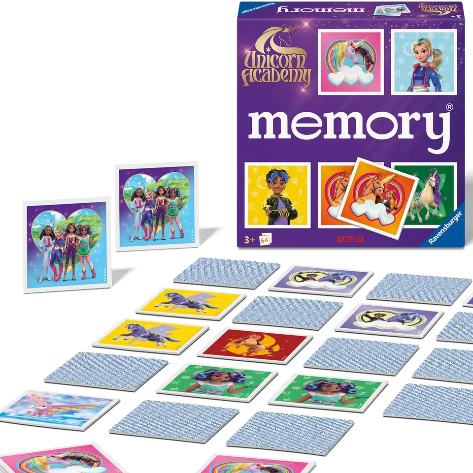 Ravensburger Unicorn Academy Memory Spiel ab 3 Jahre 64 Karten