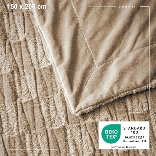 bugatti Kunstfell Kuscheldecke 150x200 beige flauschig