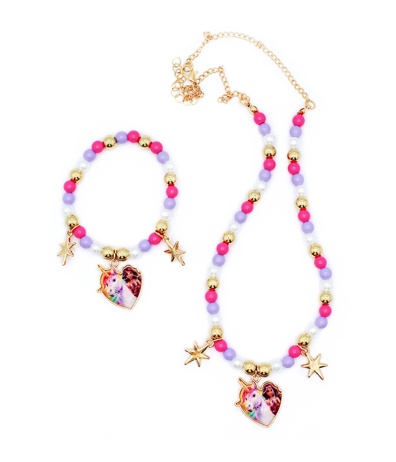 Unicorn Academy Schmuckset Kette Armband Stern Plastik