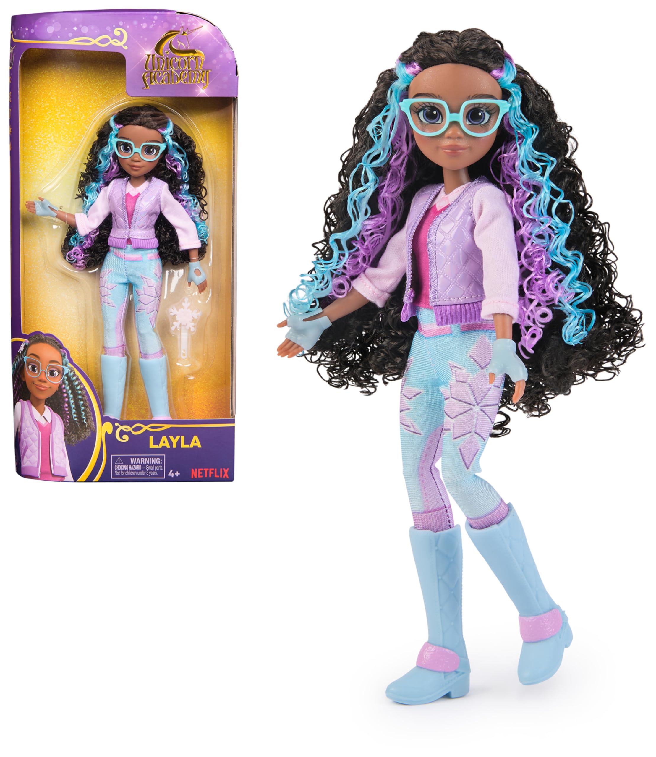 Unicorn Academy Layla Ankleidepuppe 24 cm mit 5 Accessoires