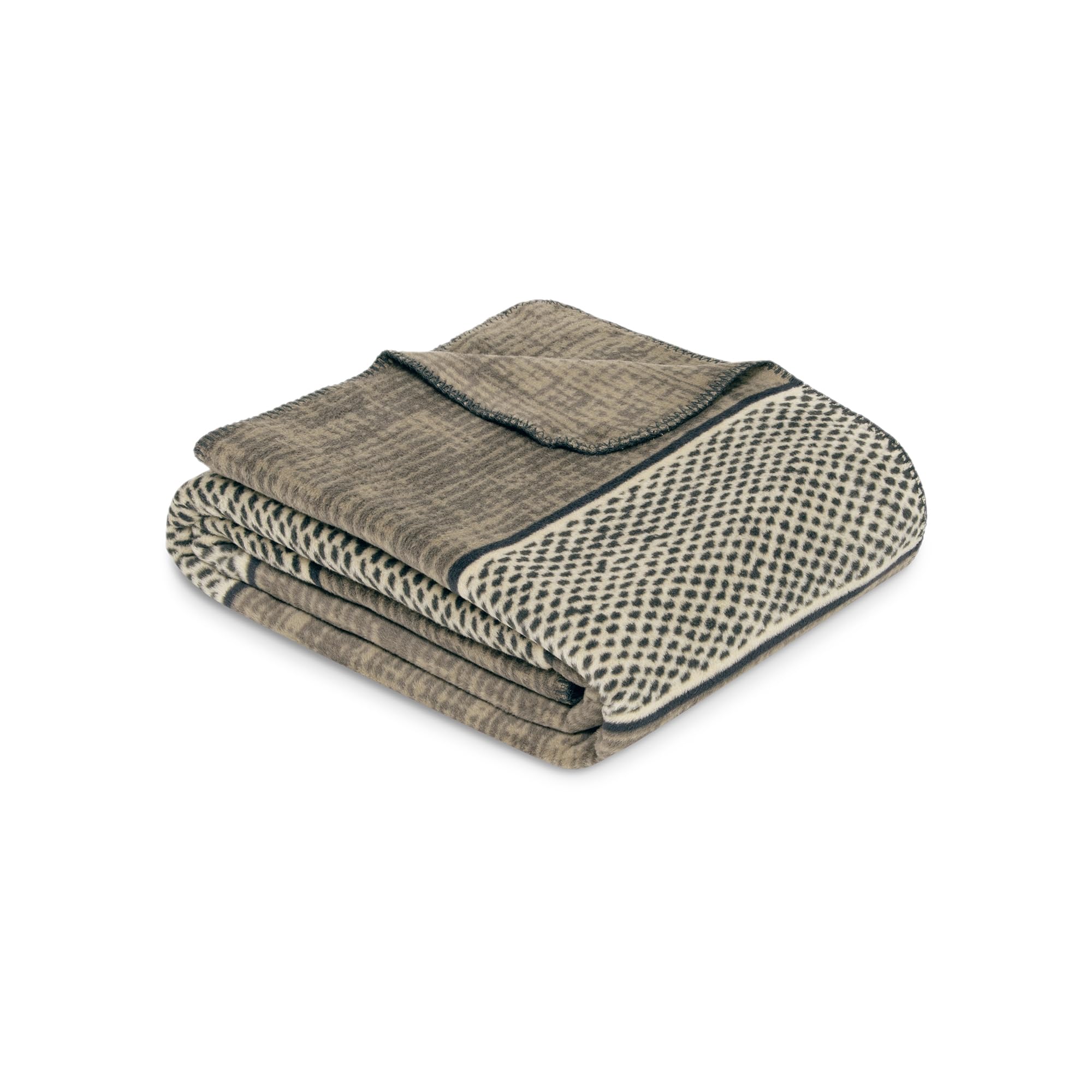 IBENA Dairut Kuscheldecke 150x200 Beige Abstrakt Gestreift