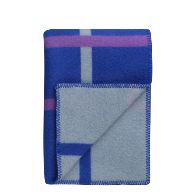 Røros Tweed Knut Wolldecke 135x200 cm Cobalt Blue Lammwolle