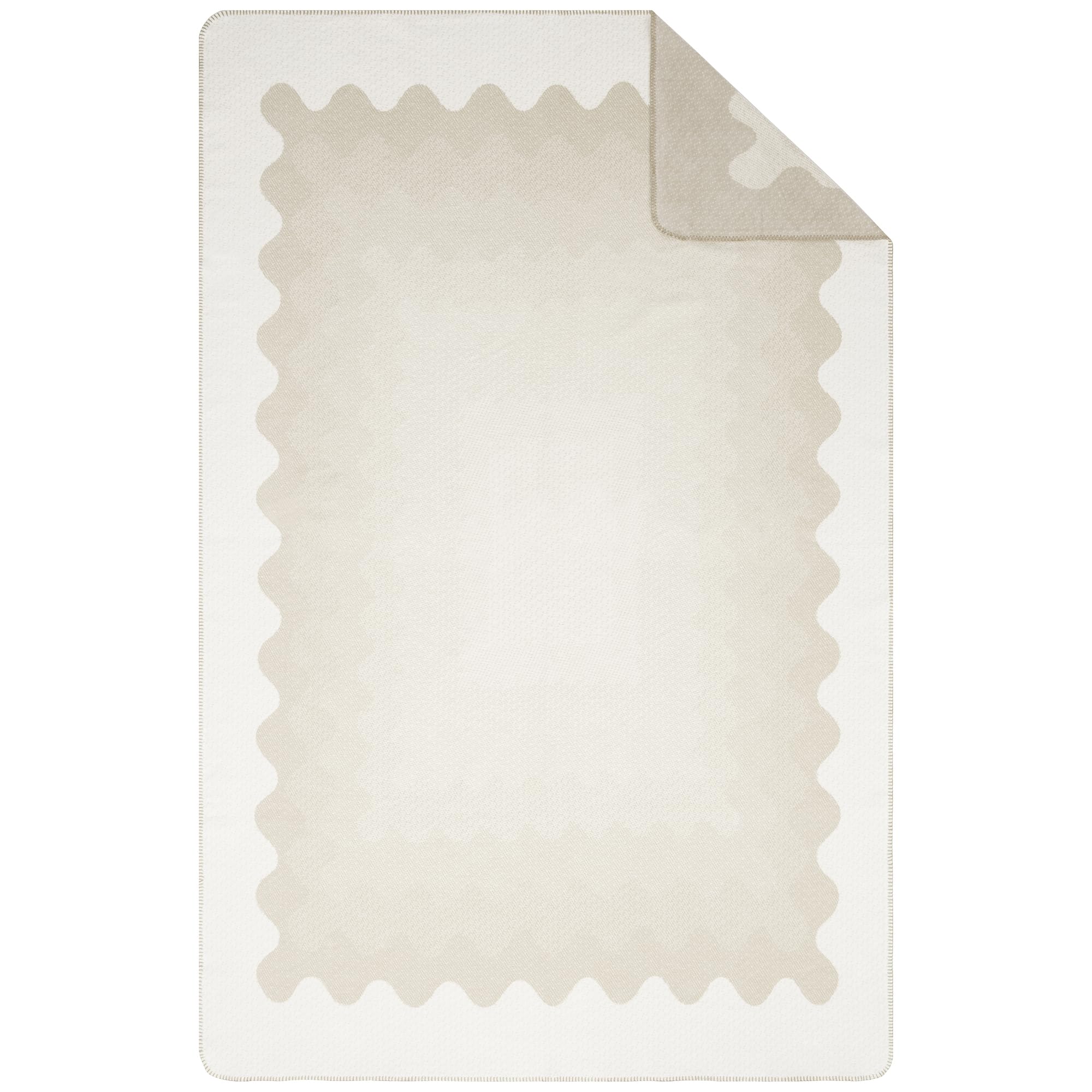 Ibena Lucerne Decke 140x200 Beige Bio-Baumwolle Muster