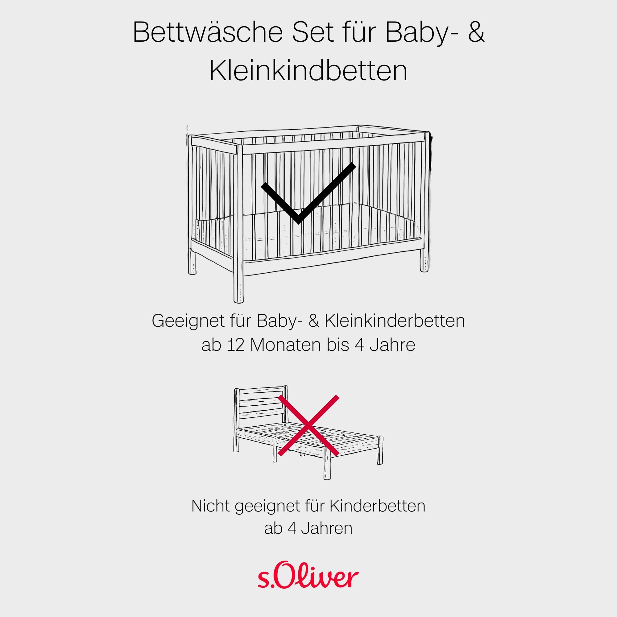 s.Oliver Safaritiere Kinderbettwäsche 100x135 grün Baumwolle