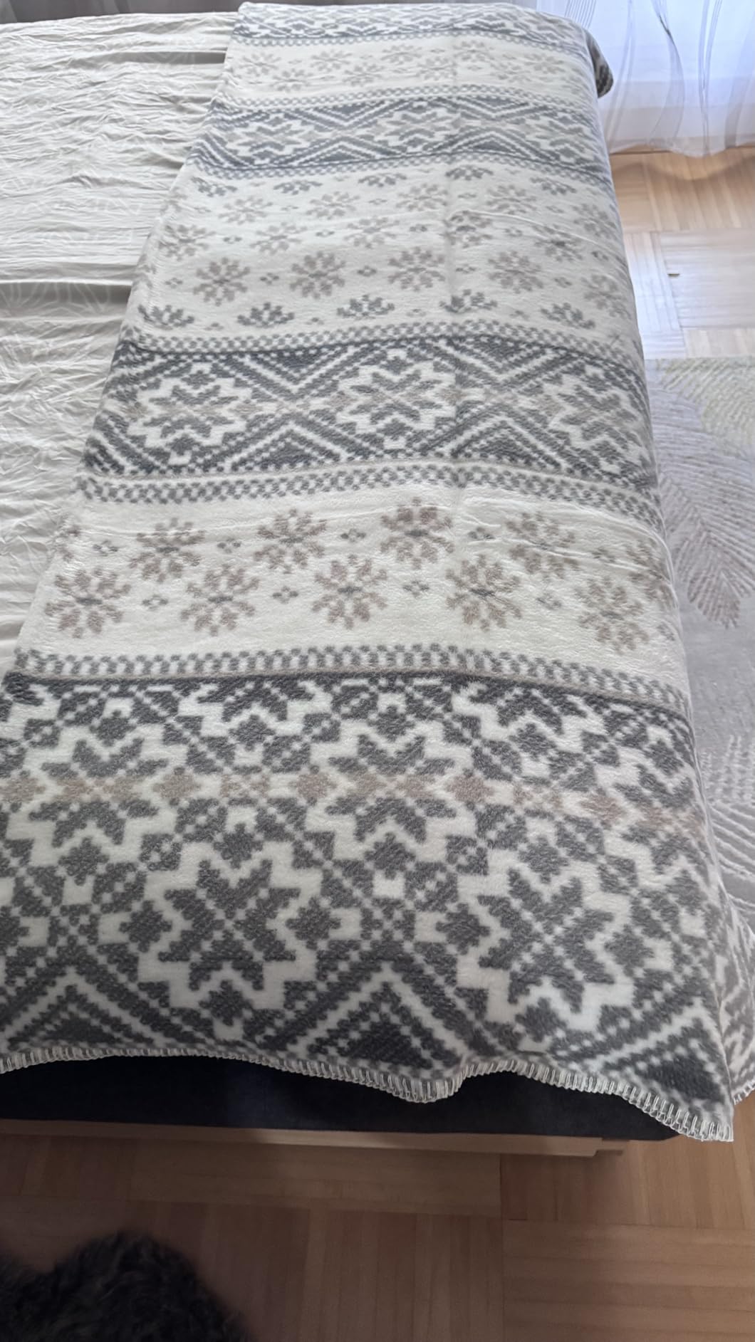 IBENA Salzburg Kuscheldecke 150x200 grau wollweiß Norweger