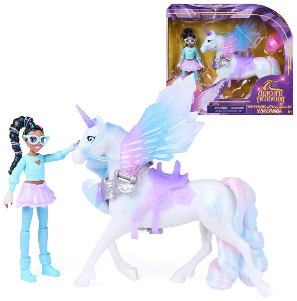 Unicorn Academy Wing Magic Layla Glacier Puppen-Set