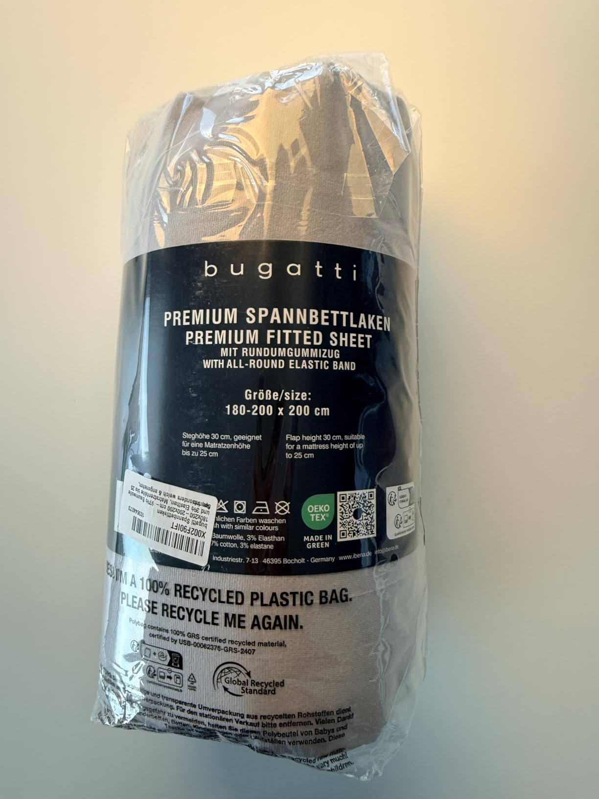 bugatti Spannbetttuch Anthrazit 140x200-160x200 Baumwolle