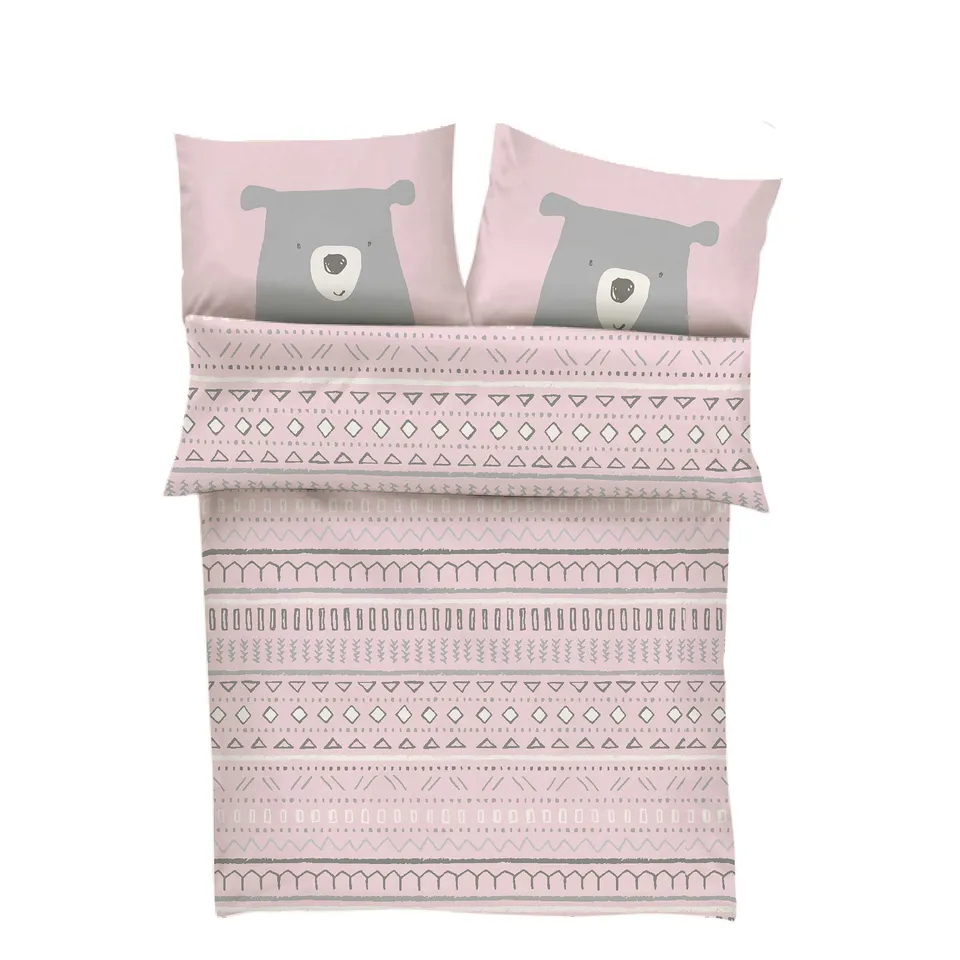 s.Oliver Bär Kinderbettwäsche 100x135 rosa Baumwolle 2tlg