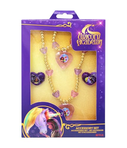 Unicorn Academy Schmuckset Kinder Perlenkette 4-teilig Einhorn