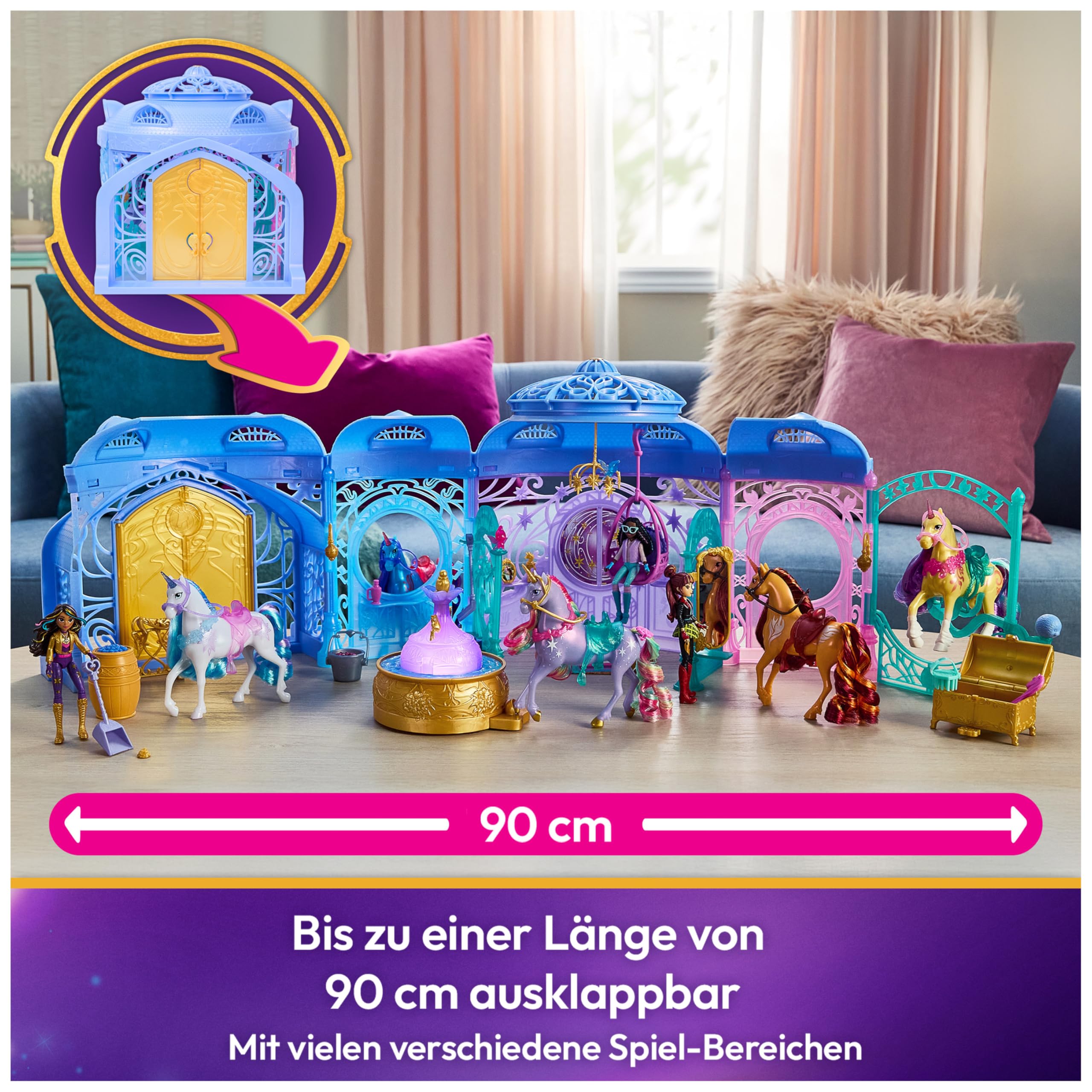 Unicorn Academy Stall Spielset 90 cm mit Wildstar