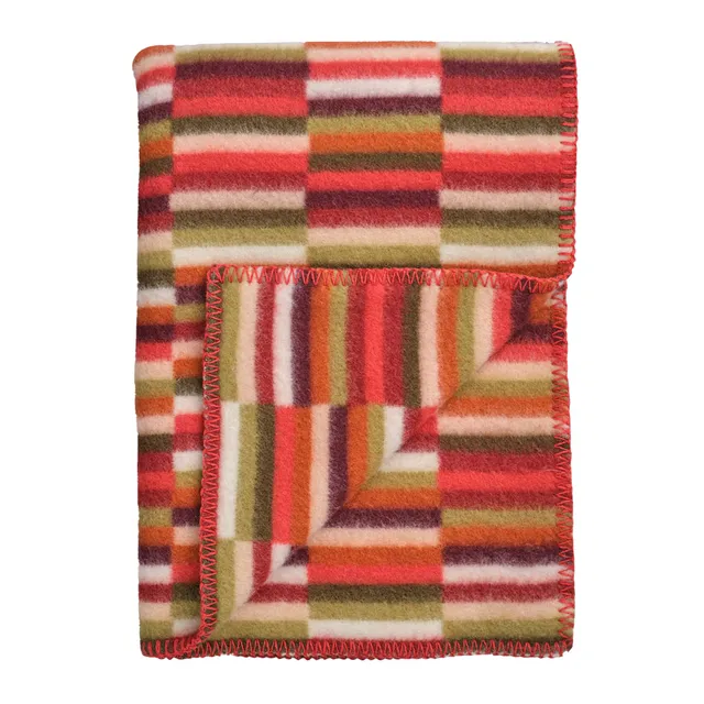 Røros Tweed Ida Wolldecke 135x200 Lammwolle Red Shades