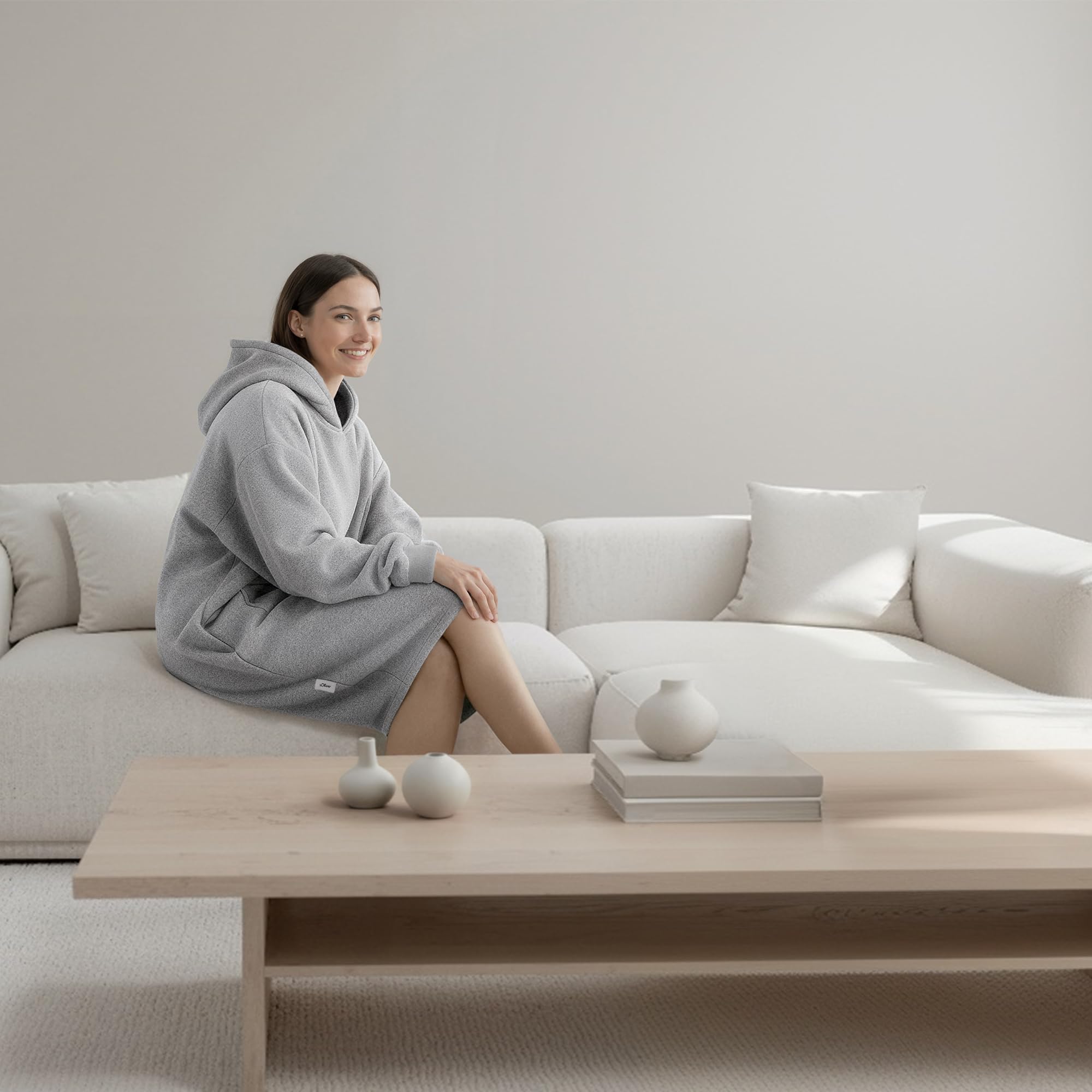 s.Oliver Lounge Hoodie Grau Einheitsgröße Polyesterflausch