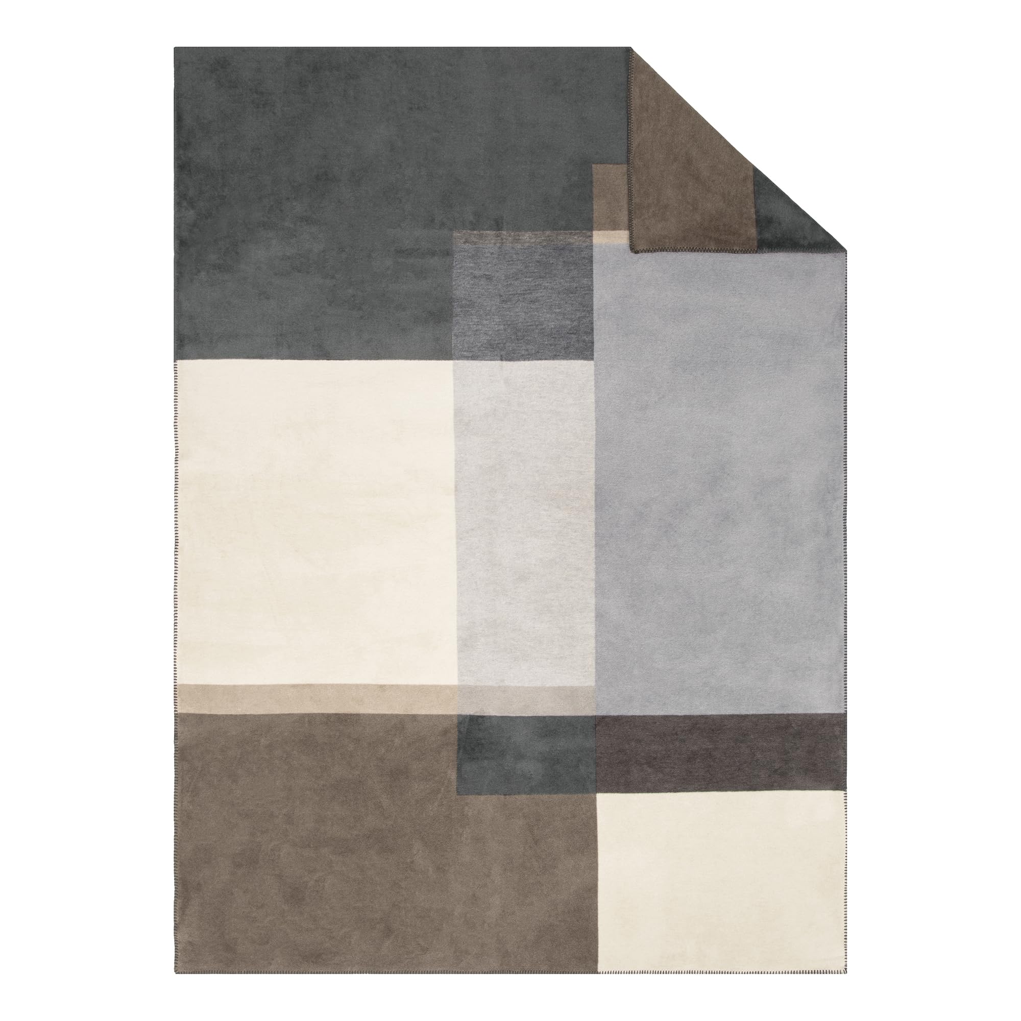 IBENA Portofino Kuscheldecke 150x200 braun grau Baumwollmix