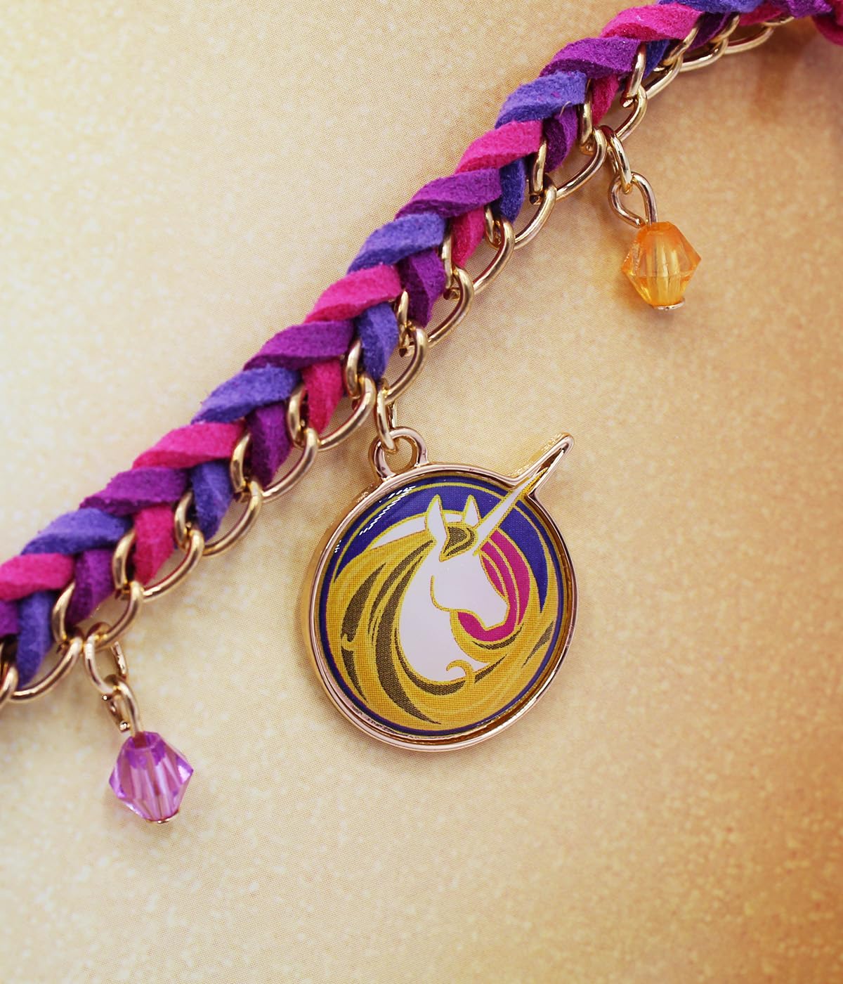 Unicorn Academy Armband Metall Kordel Mädchen Anhänger