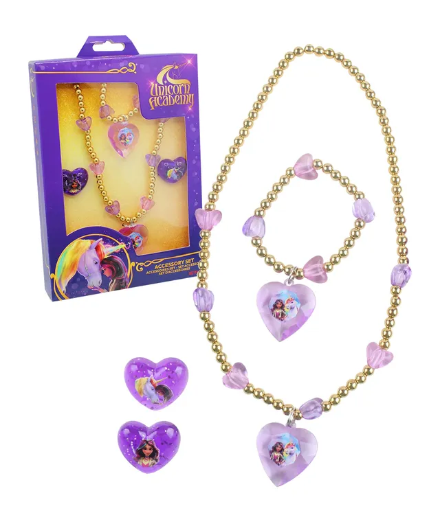Unicorn Academy Schmuckset Kinder Perlenkette 4-teilig Einhorn