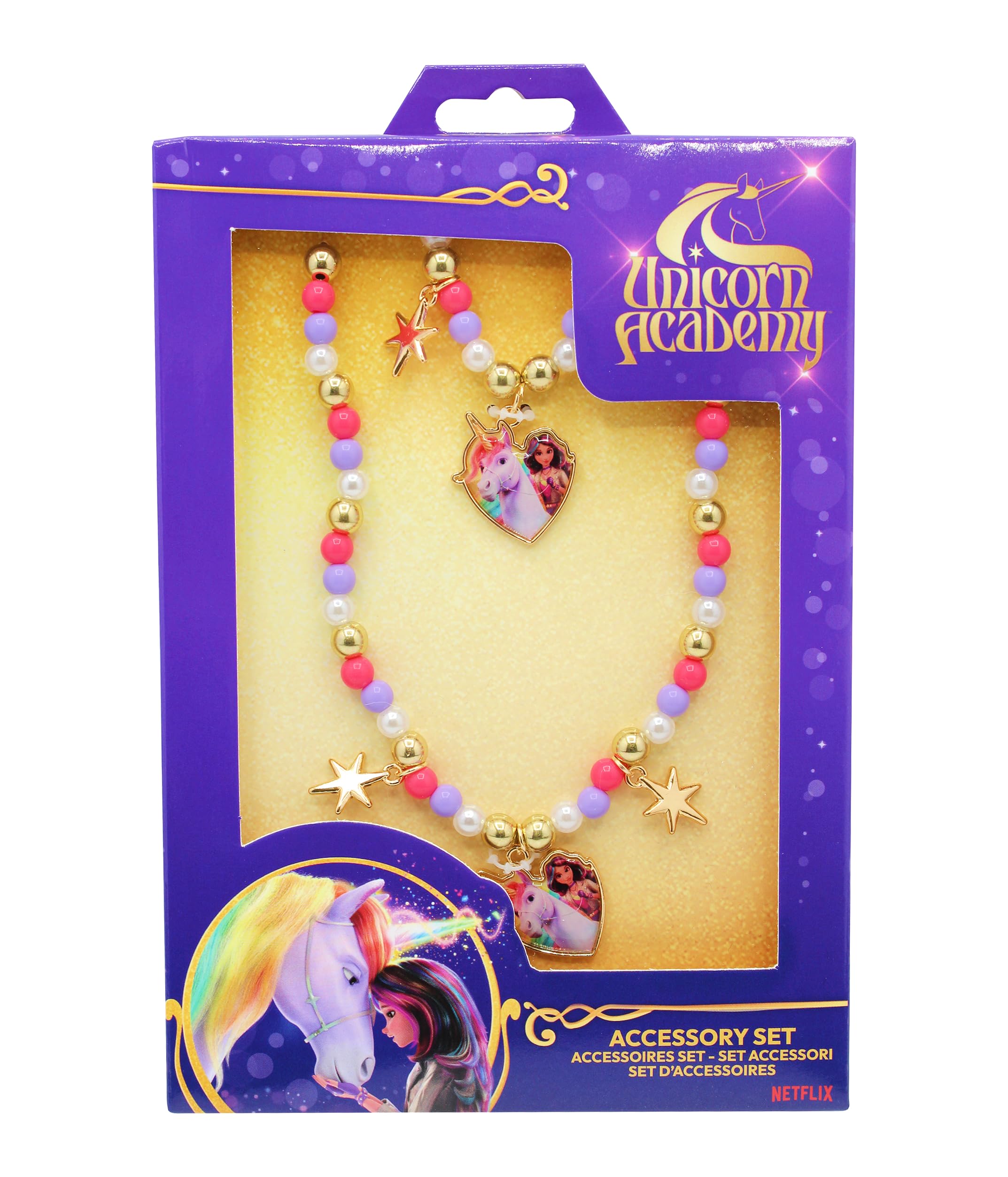 Unicorn Academy Schmuckset Kette Armband Stern Plastik