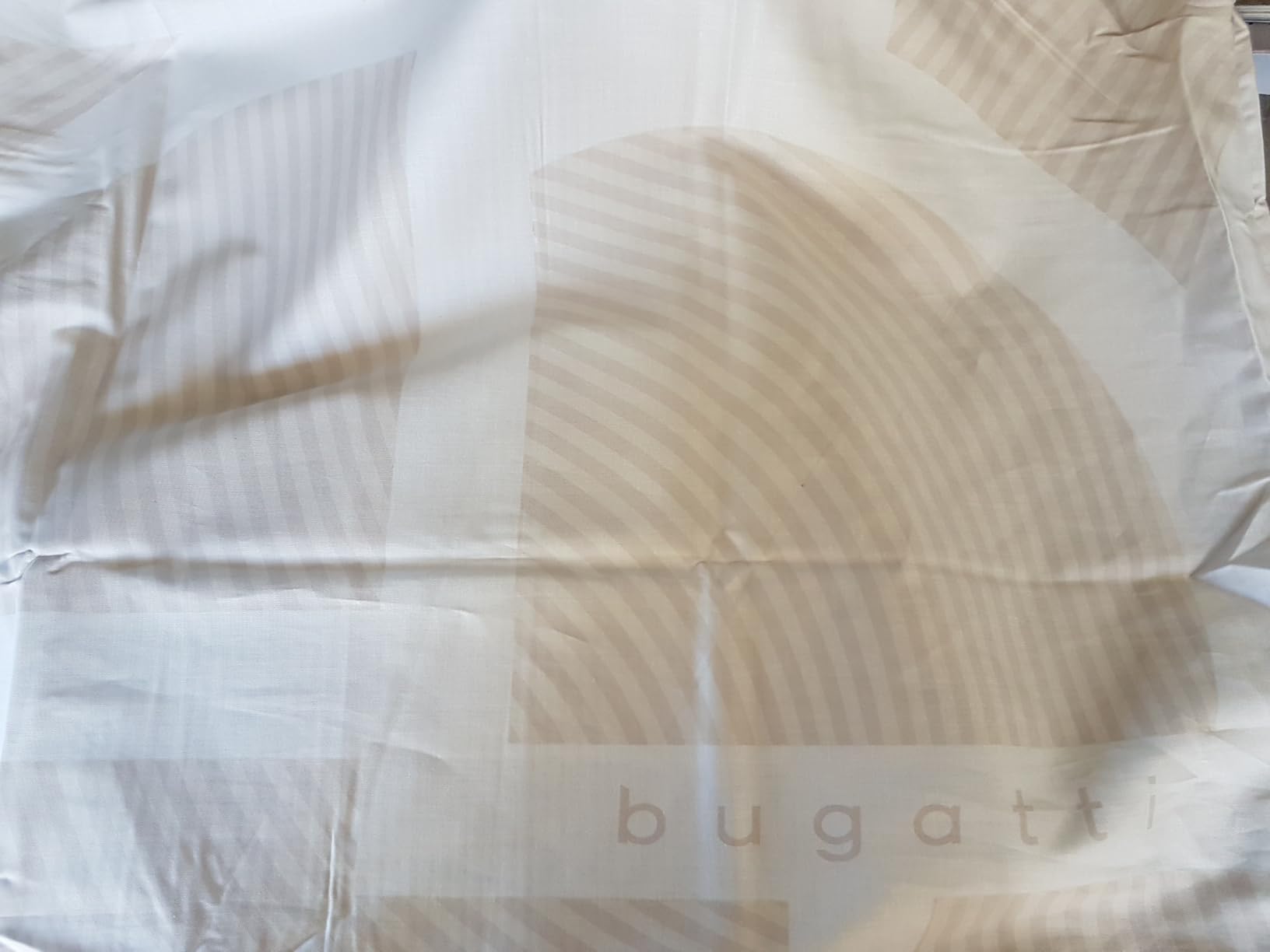 bugatti Bettwäsche 135x200 beige Grafik Satin Baumwolle