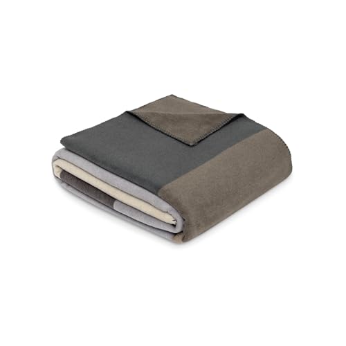 IBENA Portofino Kuscheldecke 150x200 braun grau Baumwollmix