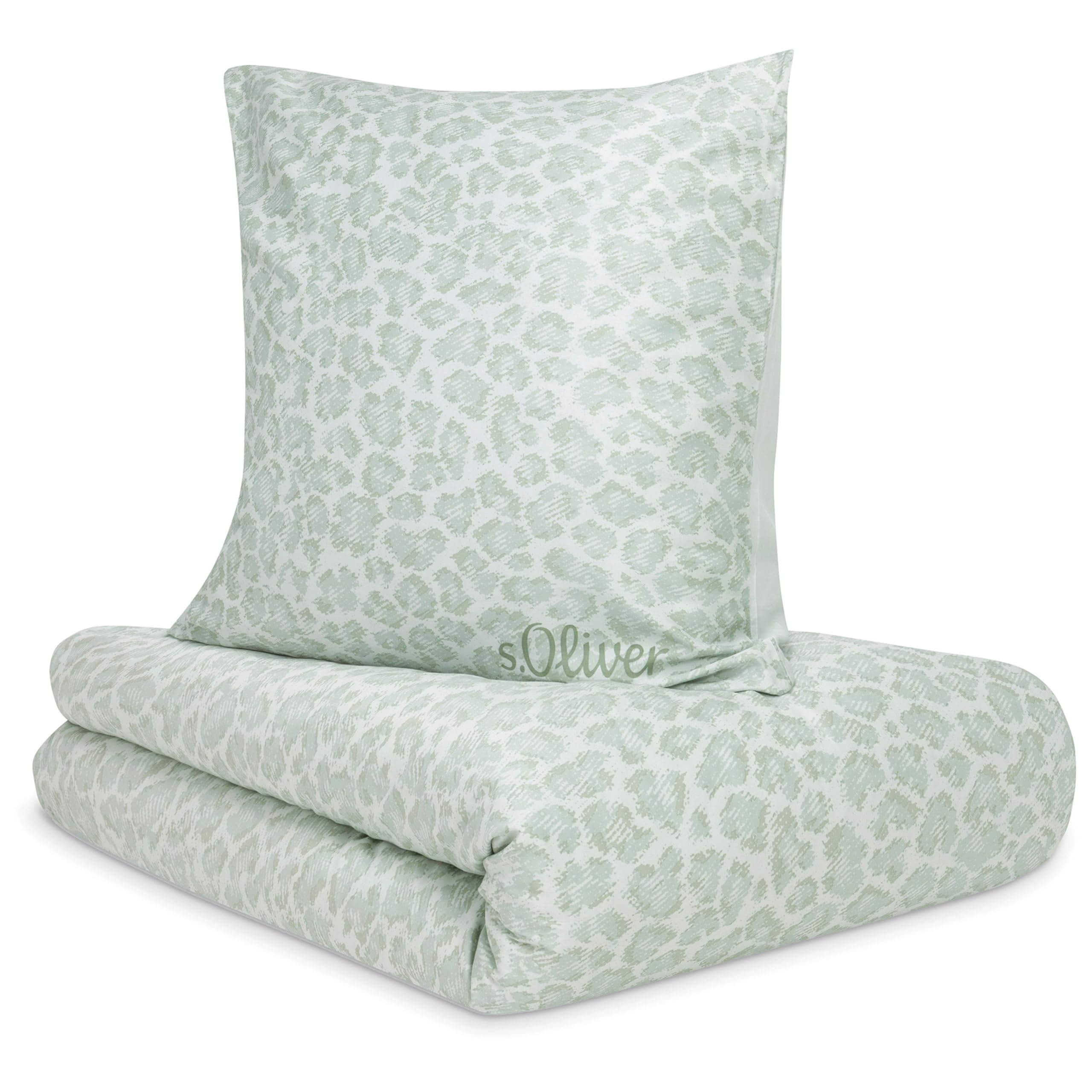 s.Oliver Leo Bettwäsche 155x220 beige Leomuster Baumwolle