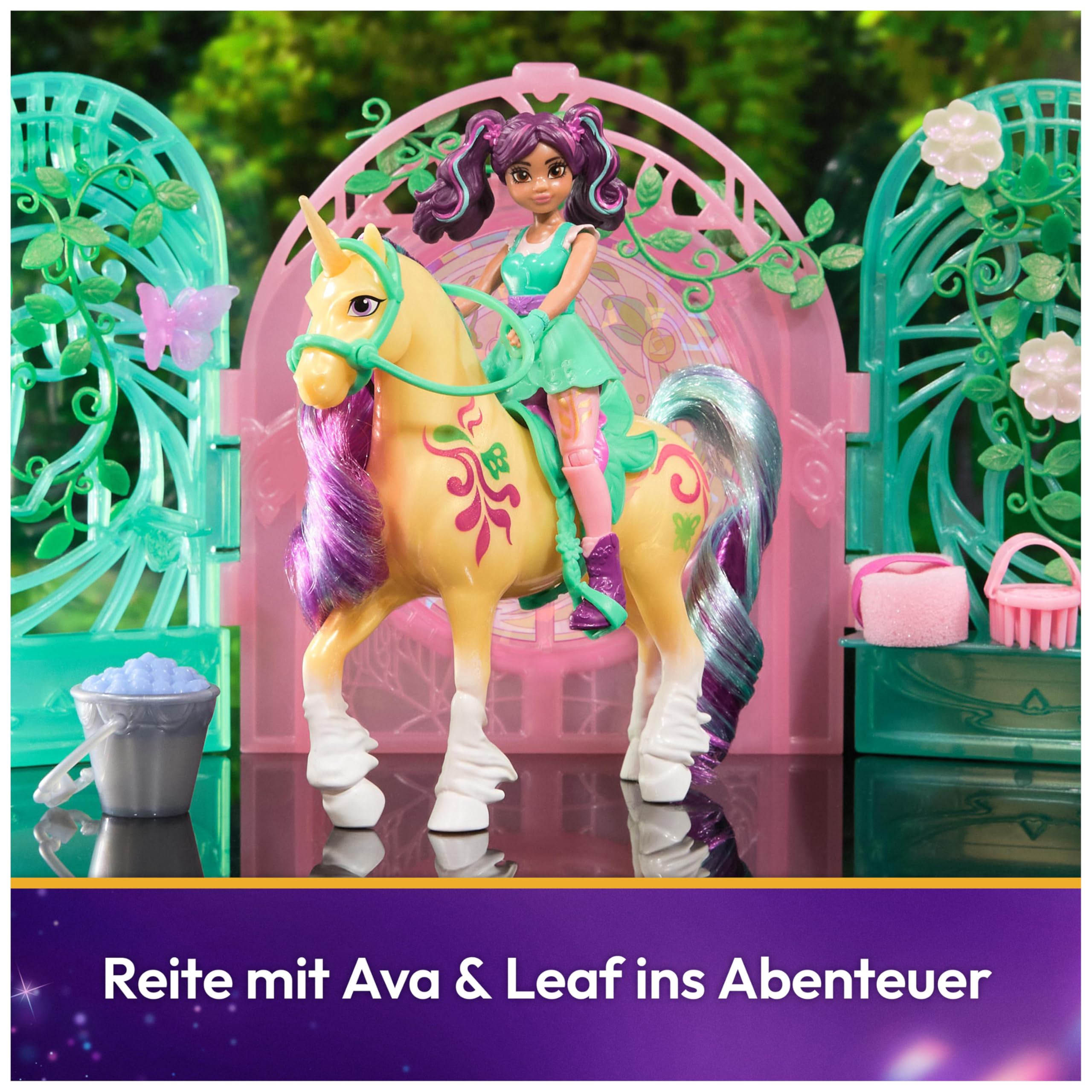 Unicorn Academy Ava Leaf Stall Spielset 15 Teile Farbwechsel