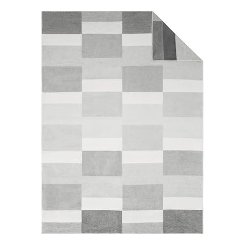 IBENA Madeira Decke 150x200 Grau Baumwollmix Kuscheldecke