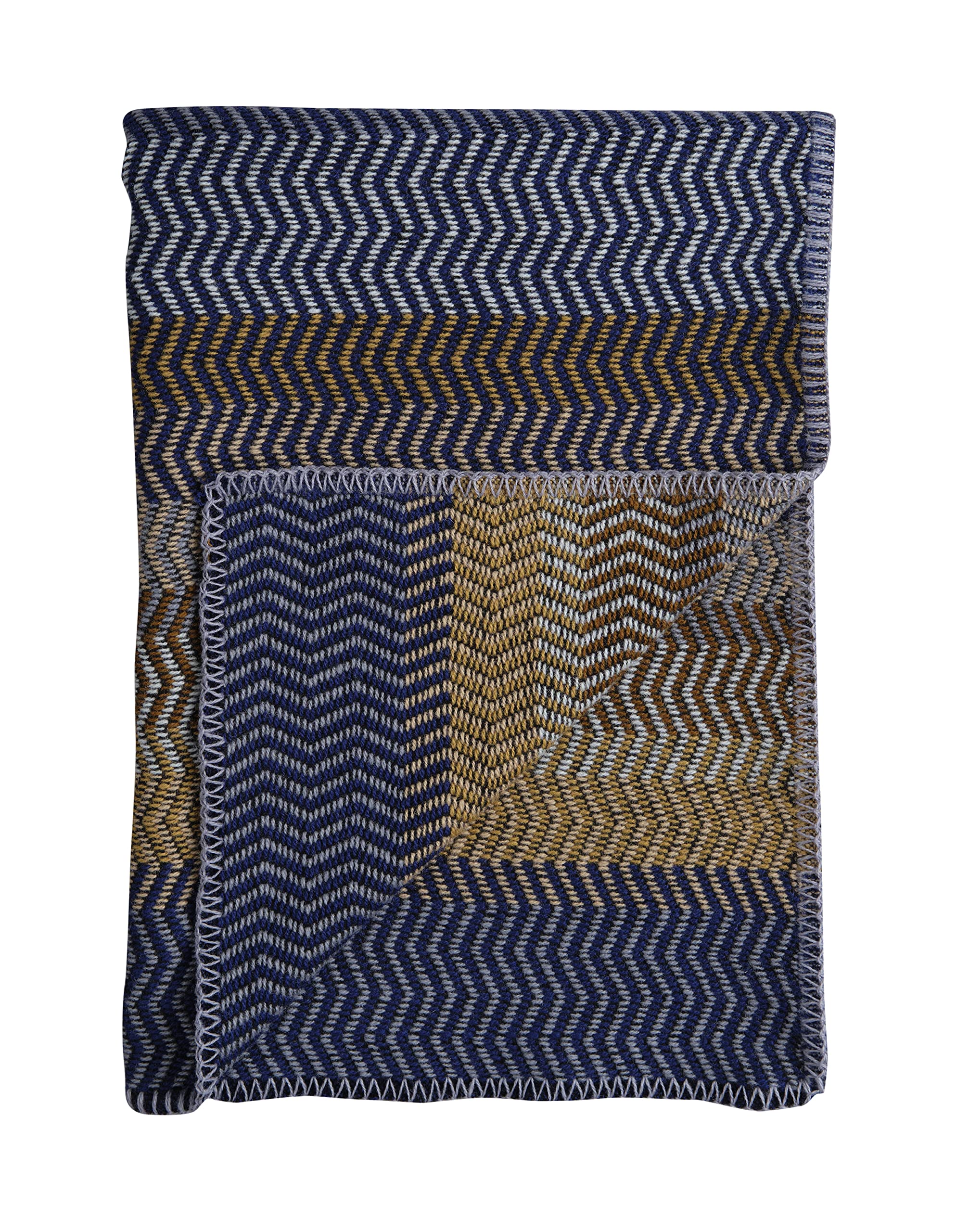 Røros Tweed Fri Wolldecke 150x200 Lammwolle Zickzack