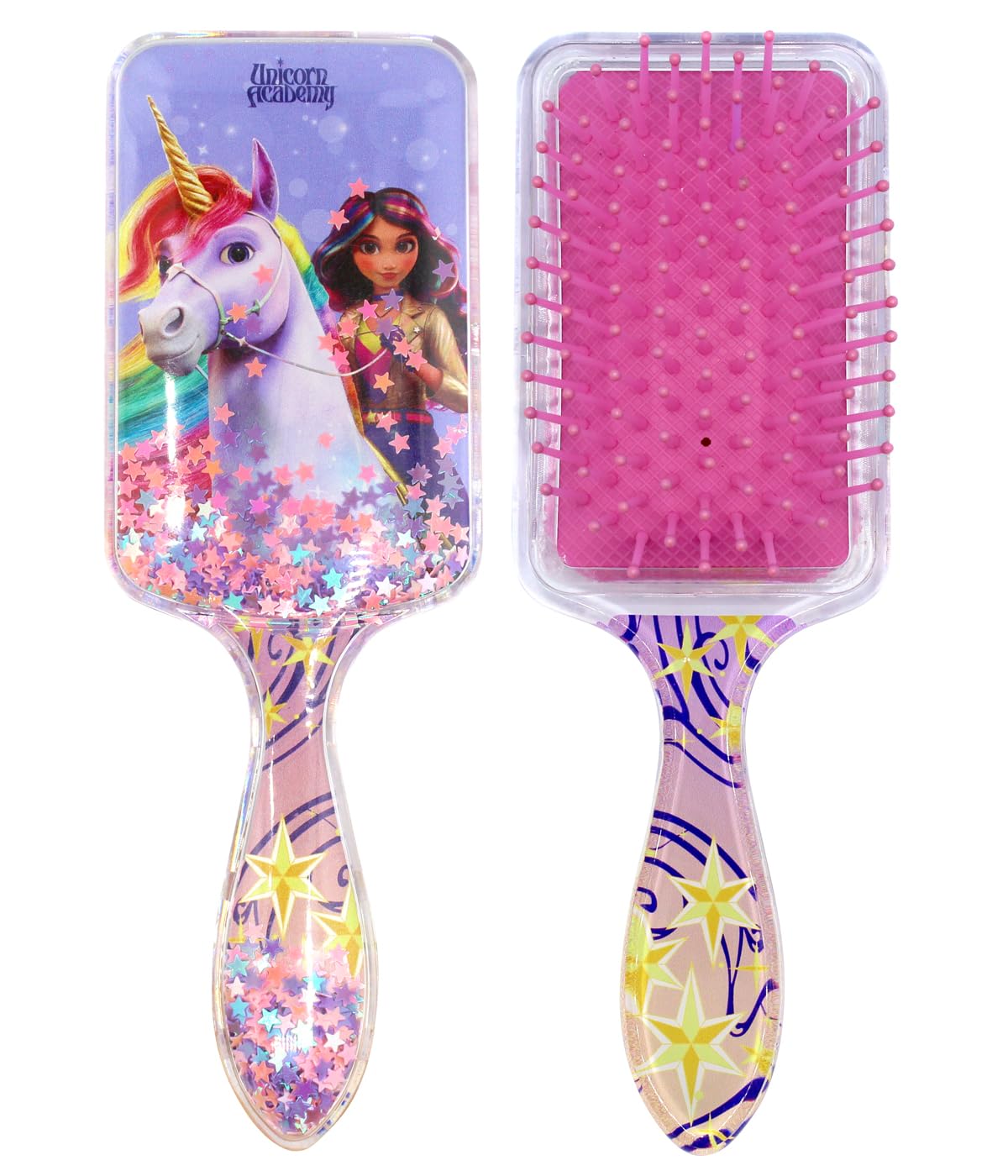 Unicorn Academy Haarbürste Glitzer 1 Stück Zufallsdesign