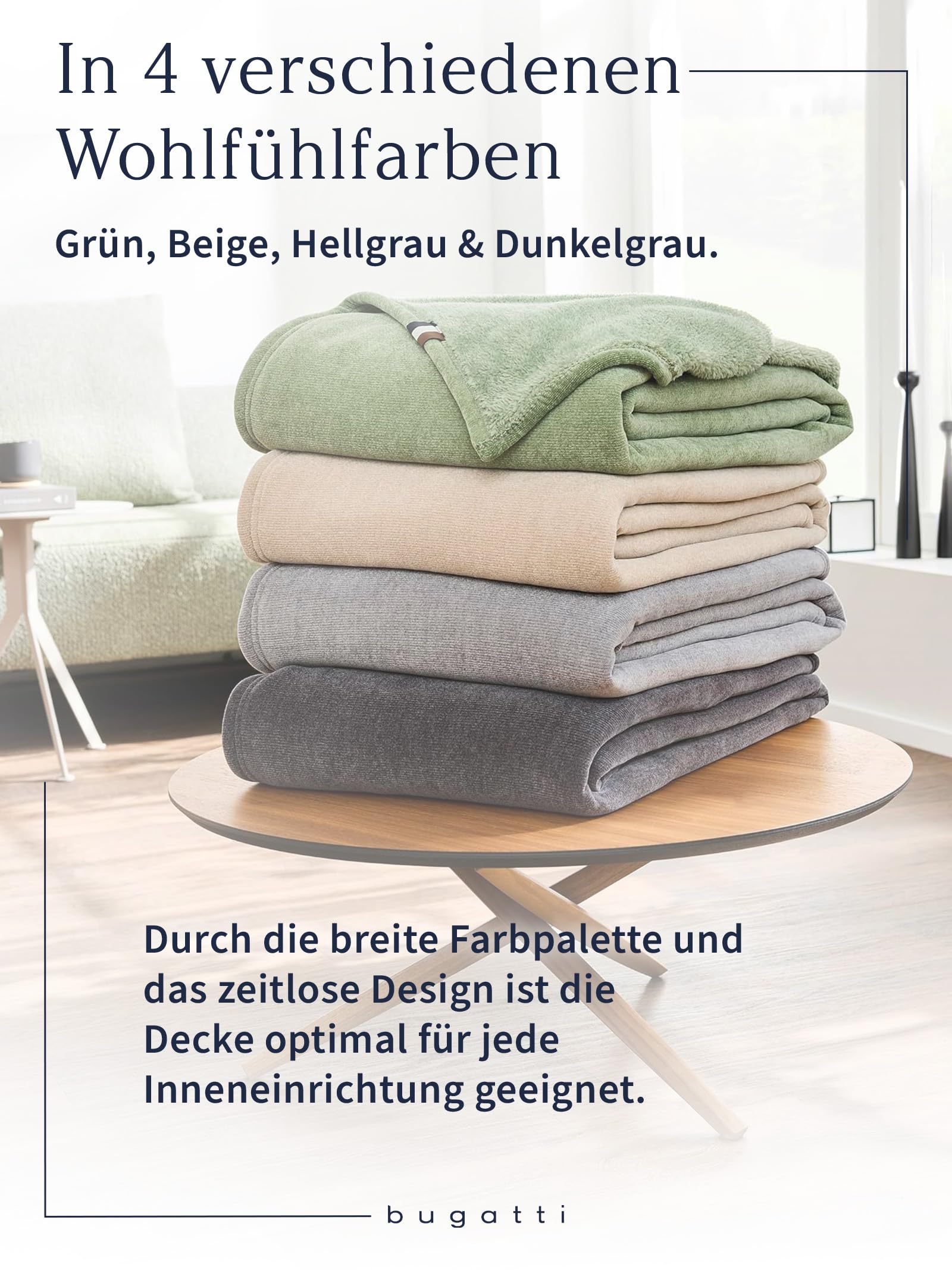 IBENA bugatti DoppioSoft Decke 160x220 Dunkelgrau Kuscheldecke