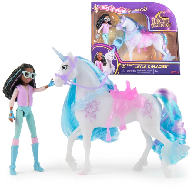 Unicorn Academy Layla und Glacier Spielfiguren-Set 12 cm Sattel
