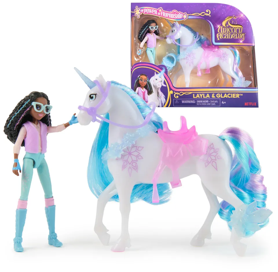 Unicorn Academy Layla und Glacier Spielfiguren-Set 12 cm Sattel