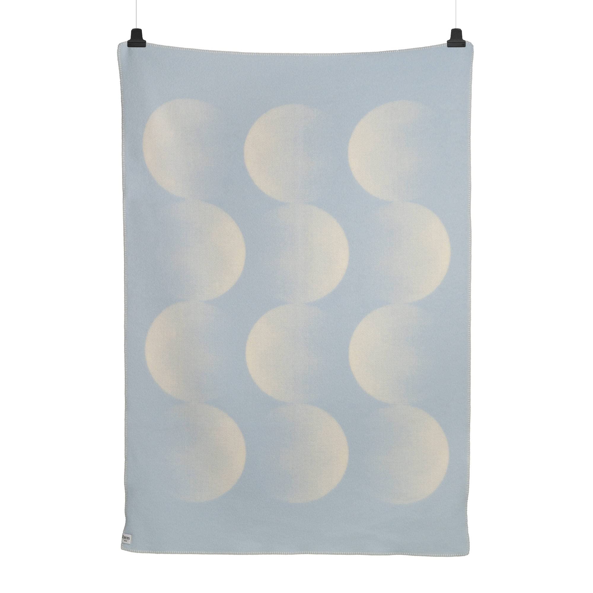 Røros Tweed Moon Wolldecke 135x200 Lammwolle Crescent Blue