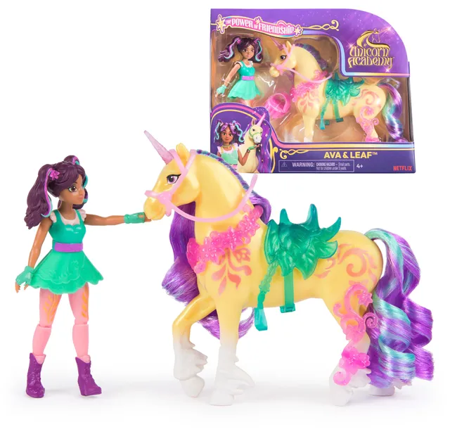Unicorn Academy Ava und Leaf Spielfiguren-Set 12 cm mit Sattel
