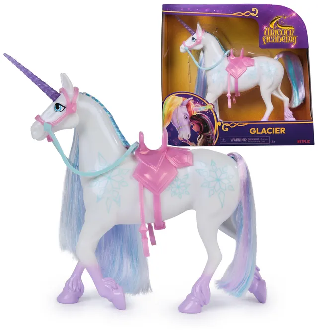 Unicorn Academy Glacier Einhorn 28 cm mit Sattel