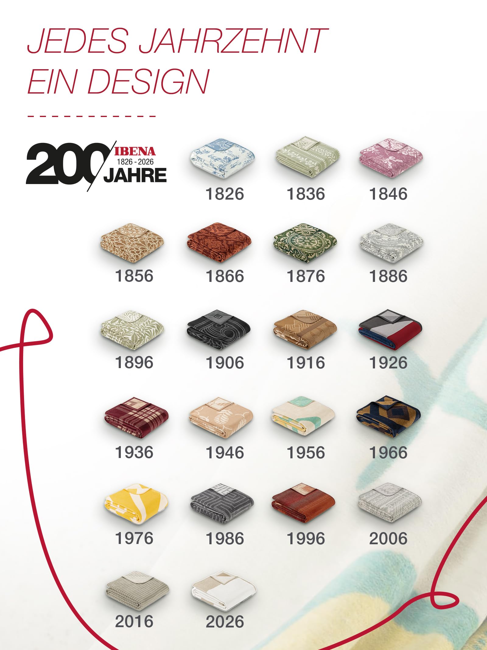 Ibena 1956 Jubiläumsdecke 150x200 cm Mehrfarbig Baumwolle