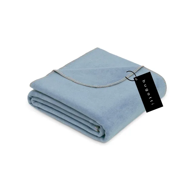 bugatti Kuscheldecke 150x200 Baumwollmix blau einfarbig warm