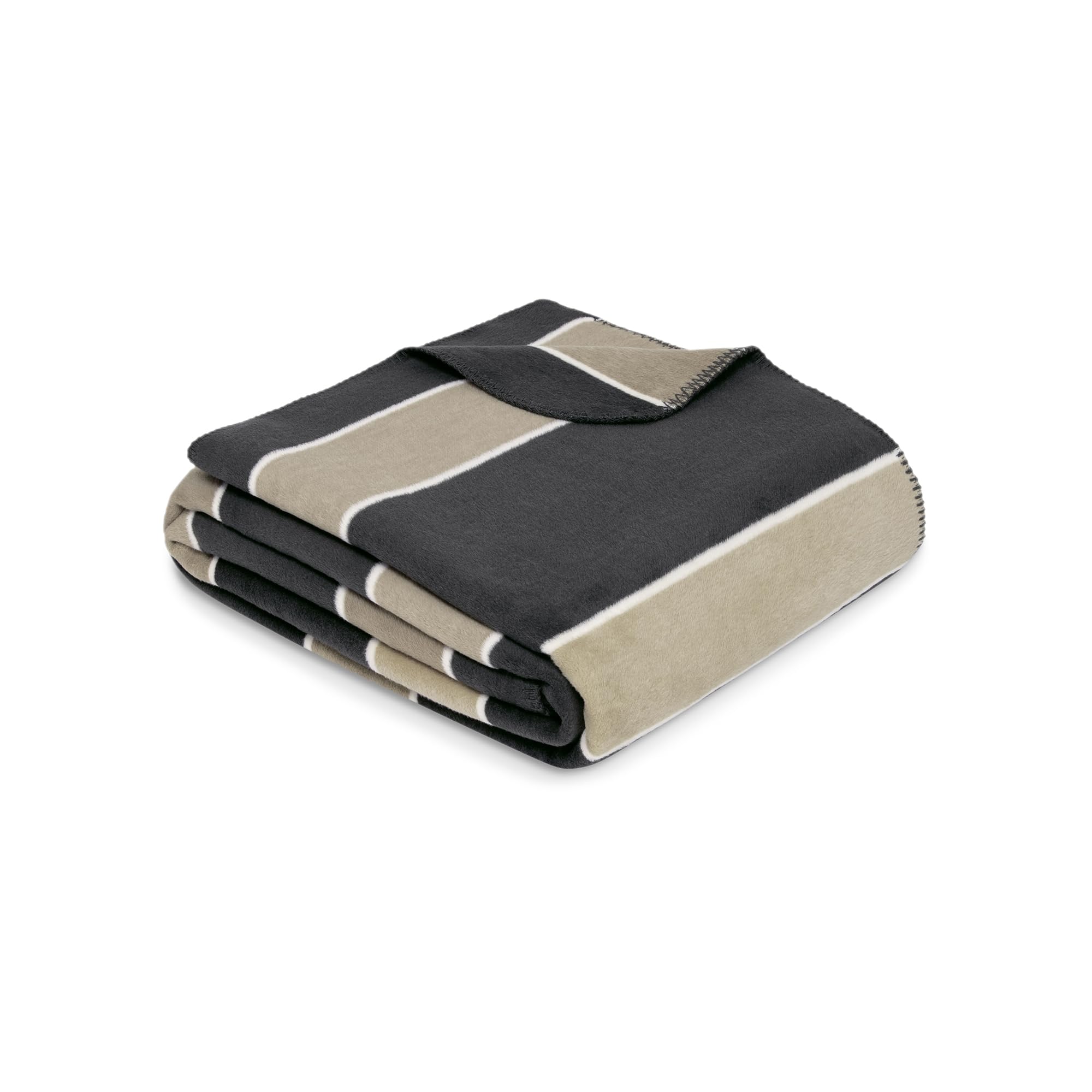 IBENA Dairut Kuscheldecke 150x200 Beige Abstrakt Gestreift
