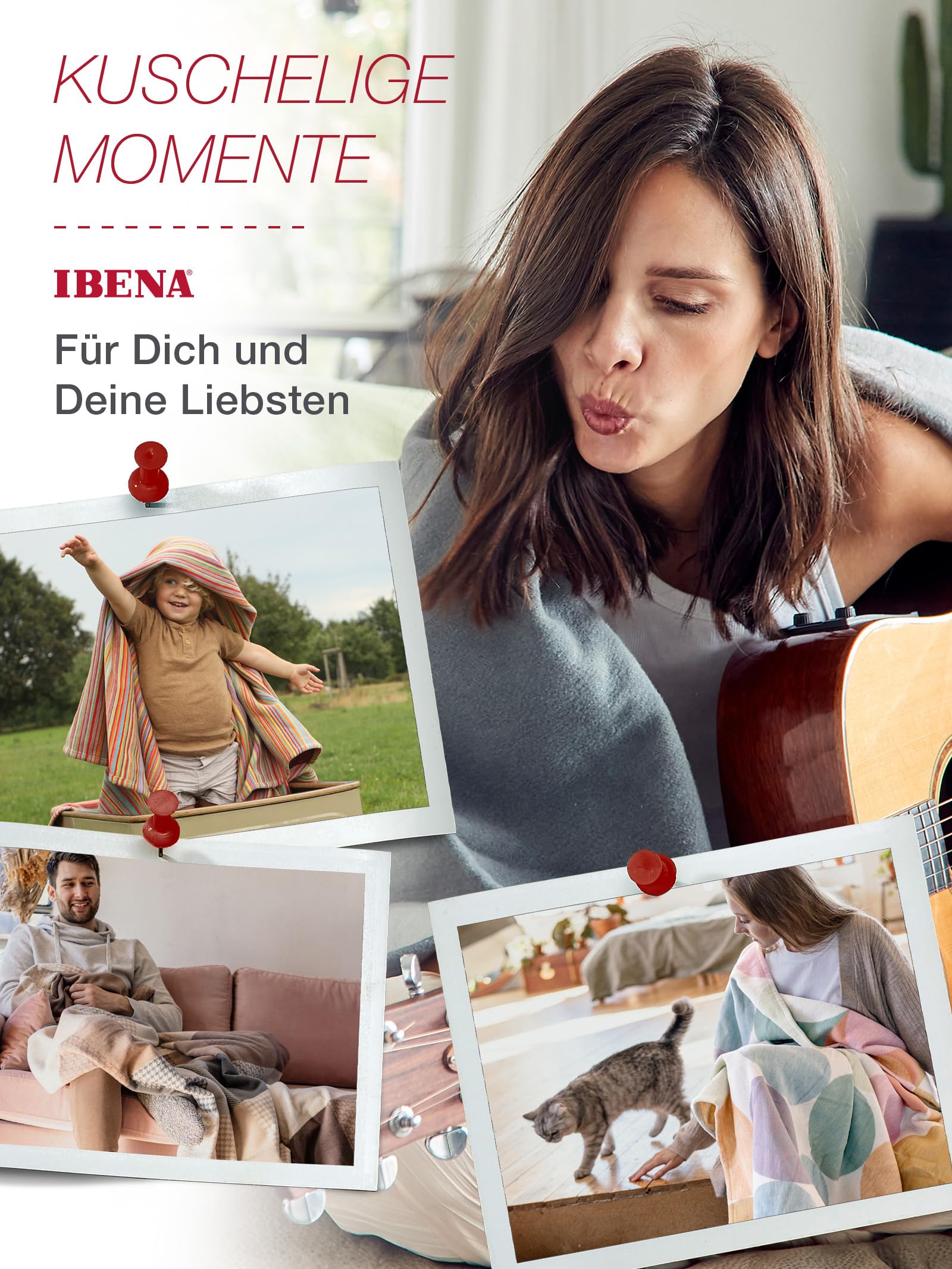 IBENA Stockholm Decke 140x200 cm Baumwolle beige