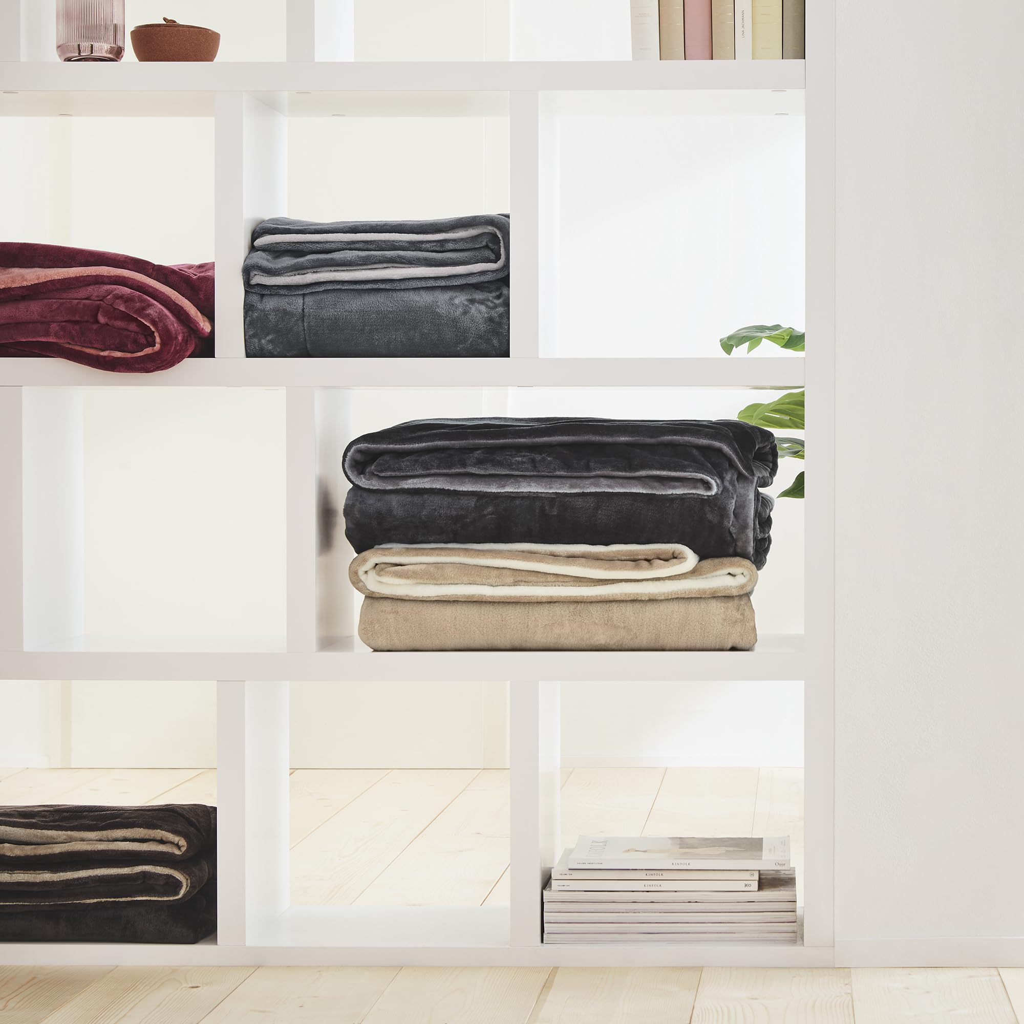 s.Oliver Doublesoft Kuscheldecke 150x200 cm dunkelgrau doppellagig