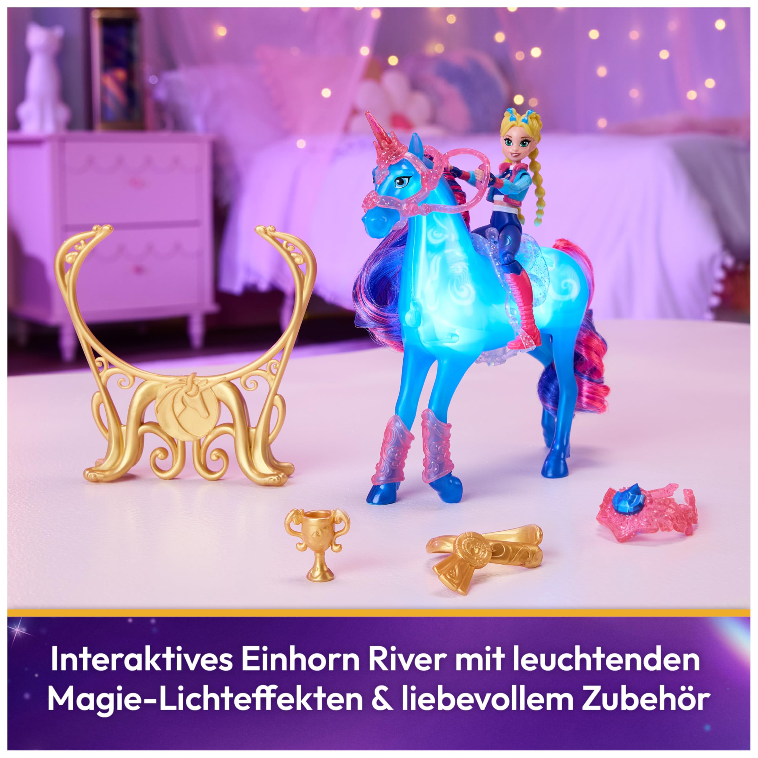 Unicorn Academy Isabel & River Licht-Magie-Set Puppe Einhorn