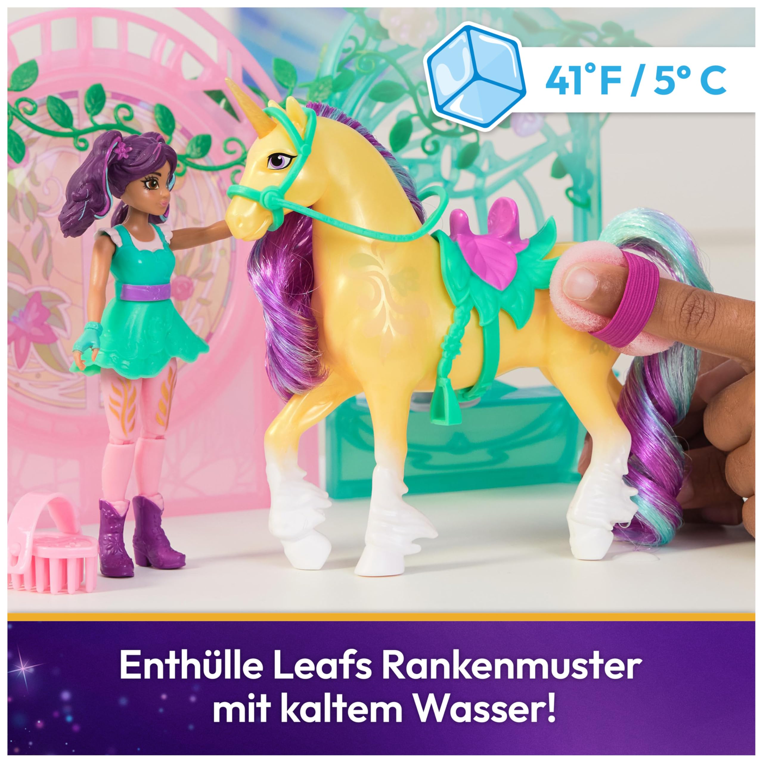 Unicorn Academy Ava Leaf Stall Spielset 15 Teile Farbwechsel