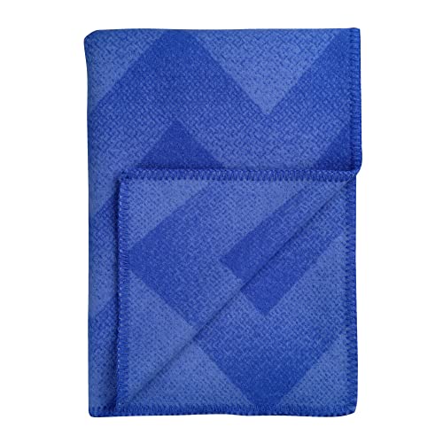 Røros Tweed Lynild Wolldecke 135x200 blau Lammwolle