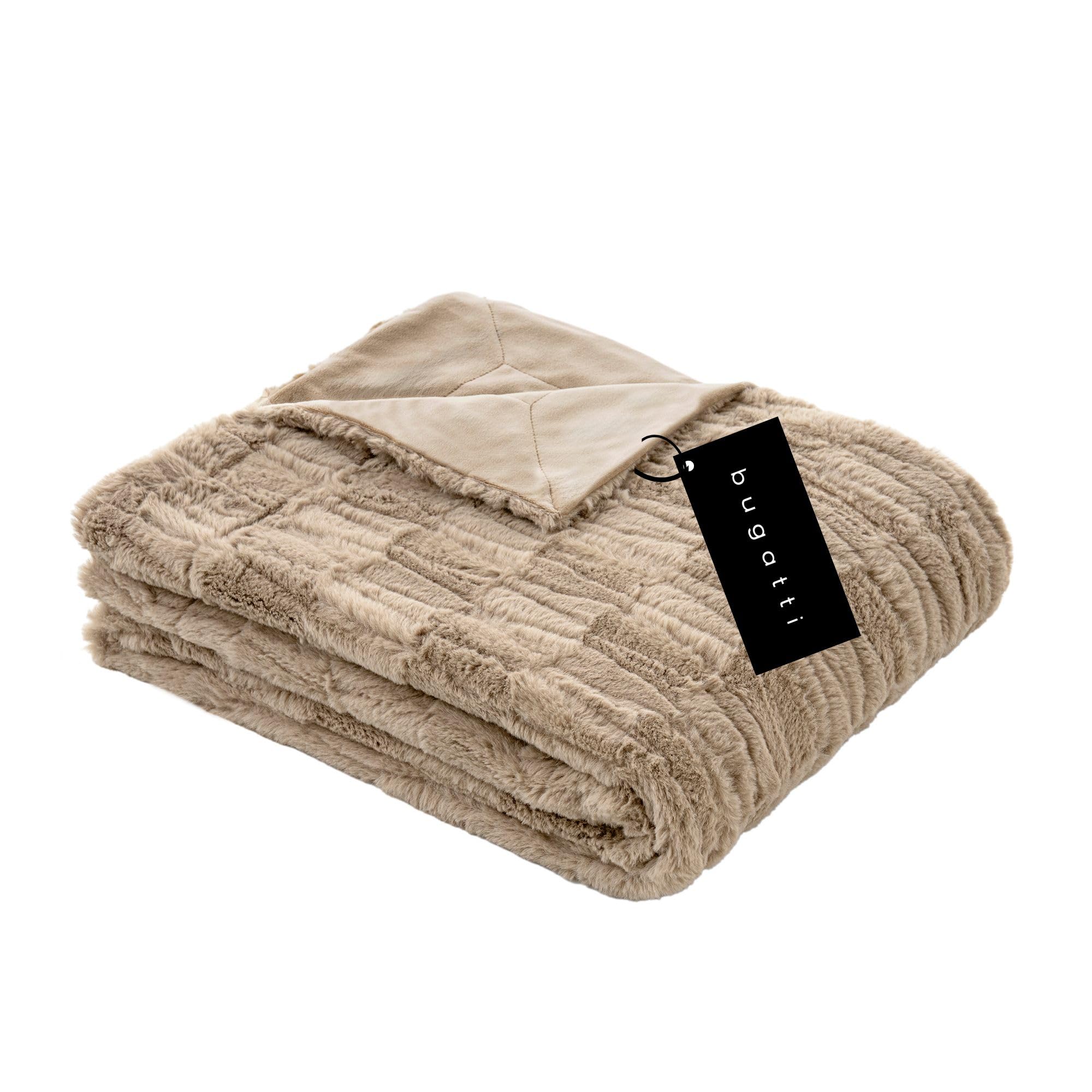bugatti Kunstfell Kuscheldecke 150x200 beige flauschig