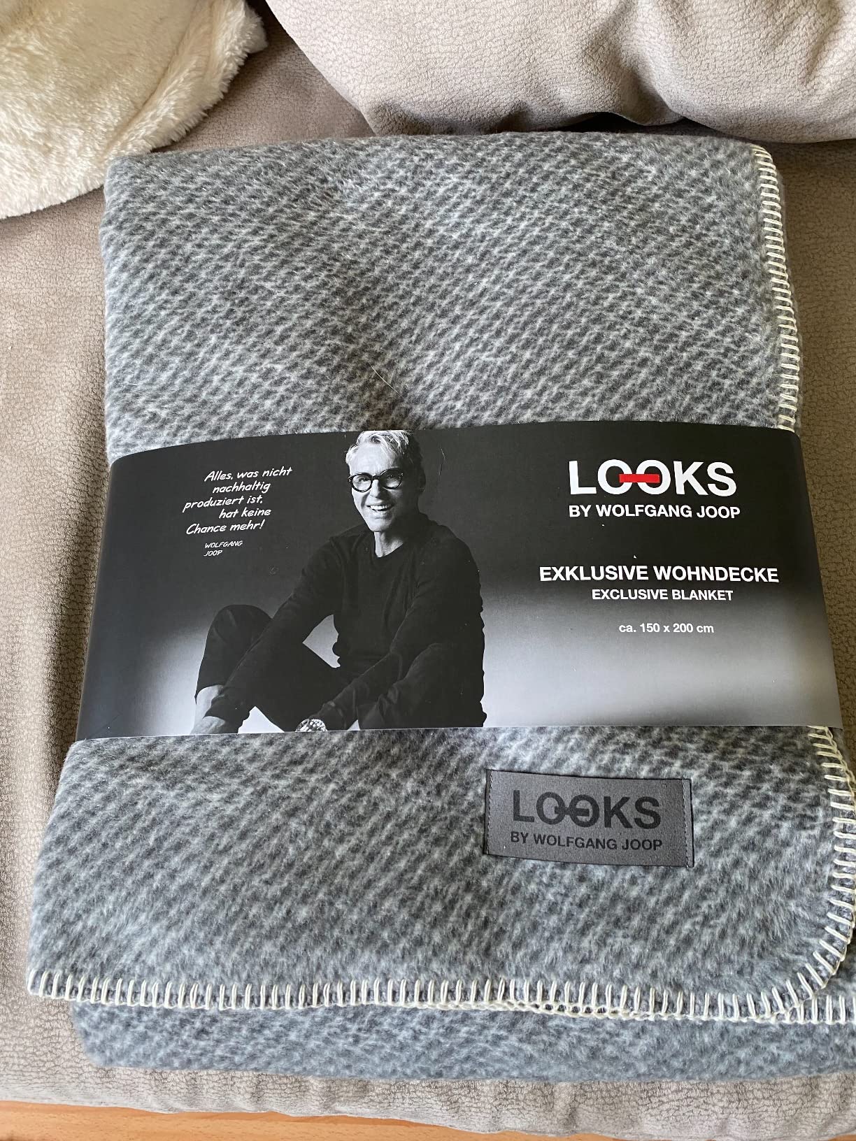 LOOKS by Wolfgang Joop Kuscheldecke 150x200 grau