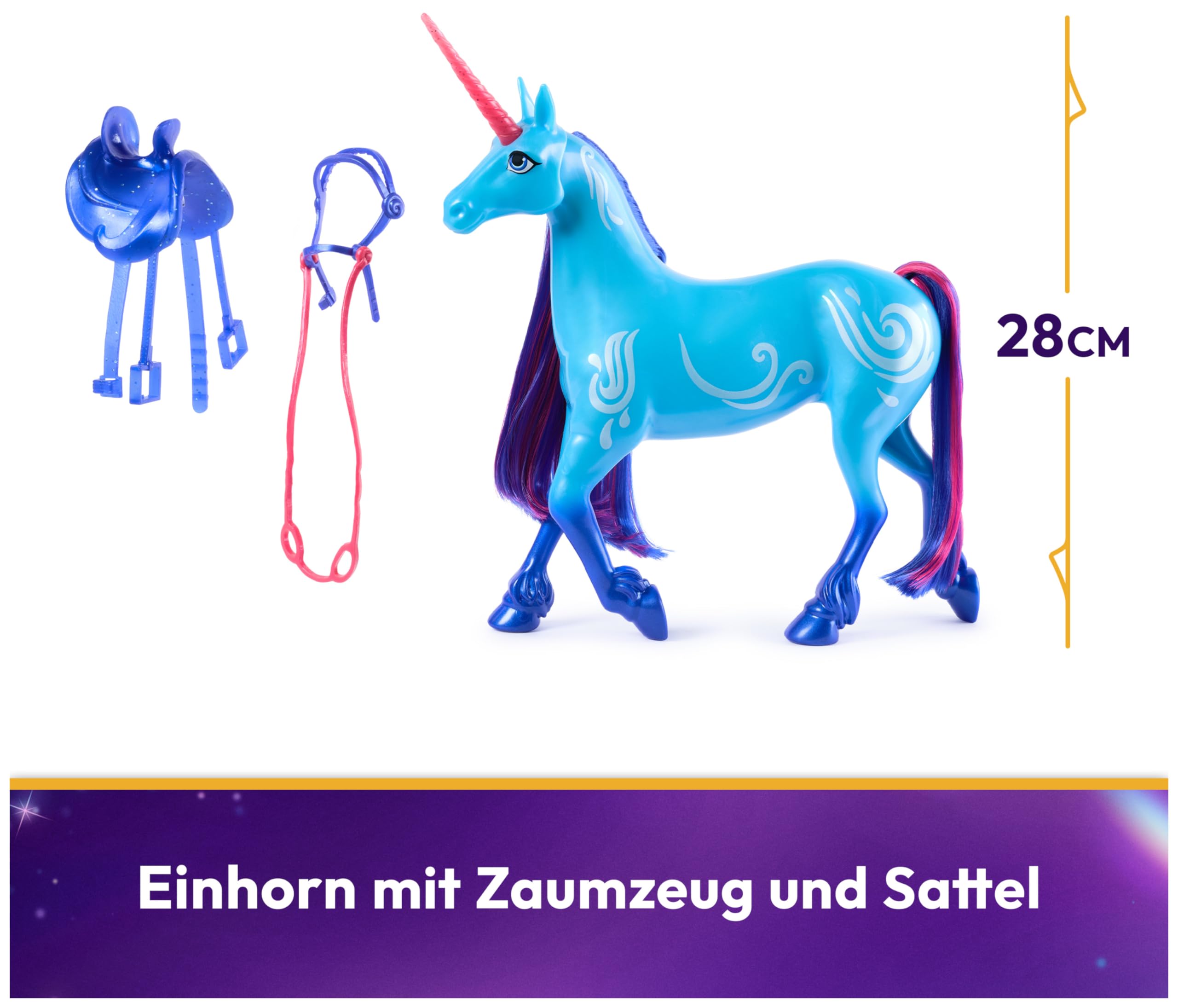 Unicorn Academy River Einhorn 28 cm blau mit Sattel